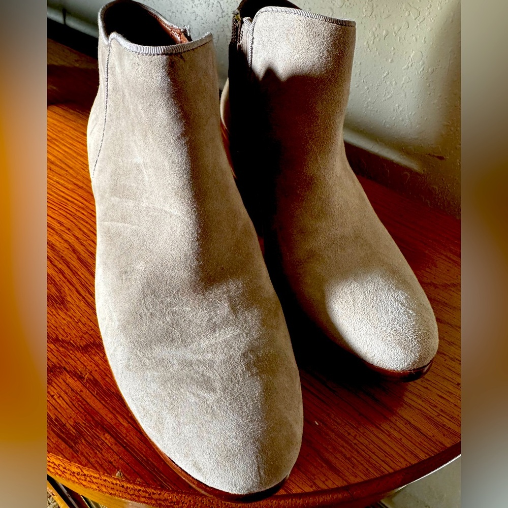 Sam Edelman Boots Womens Size 7.5 Gray Petty Ankle Booties Suede